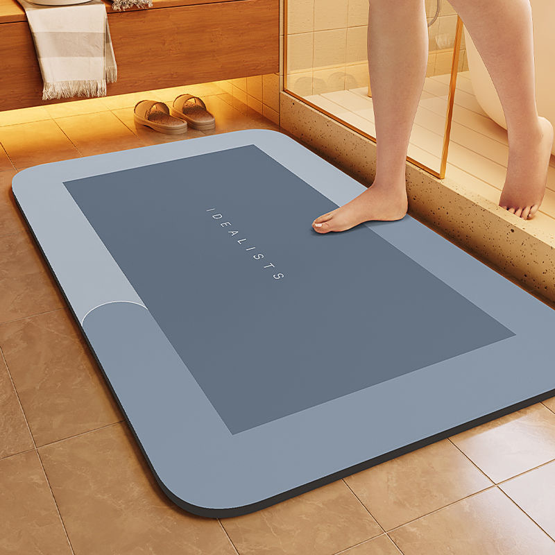 滑り止め加工、速乾性、吸水性に優れたバスマット。浴室の入り口 - Quick Dry Diatomite Bath Mat のレビューと価格