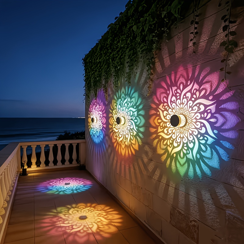 1/2/4個入りソーラーフェンスライト、マンダラ模様デザイン - Lighting のレビューと価格