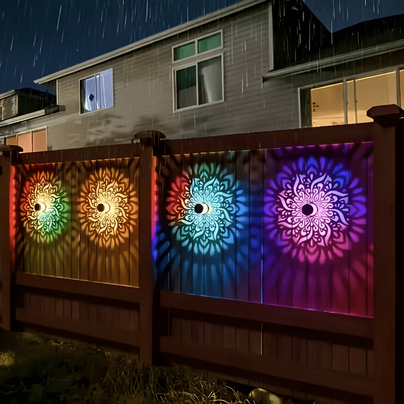 1/2/4個入りソーラーフェンスライト、マンダラ模様デザイン - Lighting のレビューと価格