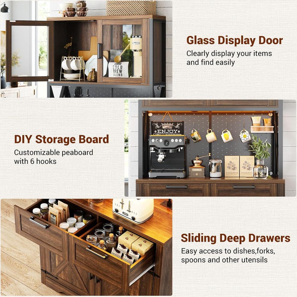 71インチキッチンパントリーキャビネット（LEDライト＆コン - Storage & Organization のレビューと価格