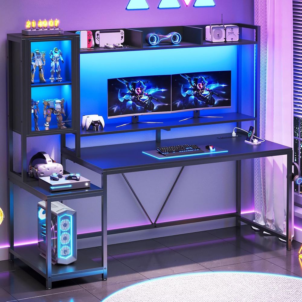 60インチゲーミングデスク（収納、ハッチ、ディスプレイキャビ - Storage & Organization のレビューと価格