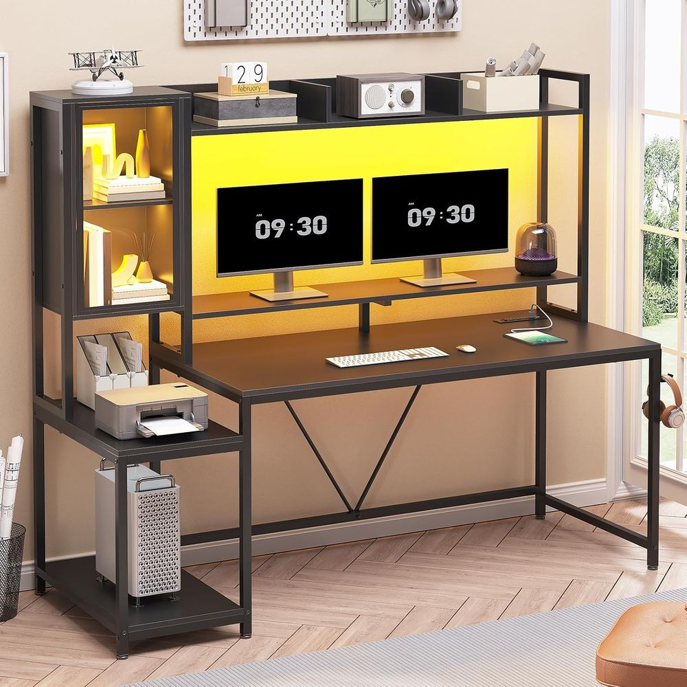 60インチゲーミングデスク（収納、ハッチ、ディスプレイキャビ - Storage & Organization のレビューと価格