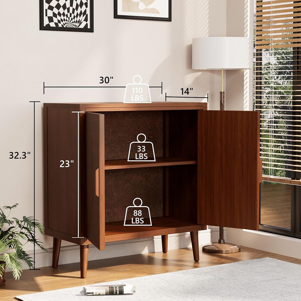 30インチ幅の収納キャビネット、ドアと棚付き、調節可能な棚付 - Storage & Organization のレビューと価格
