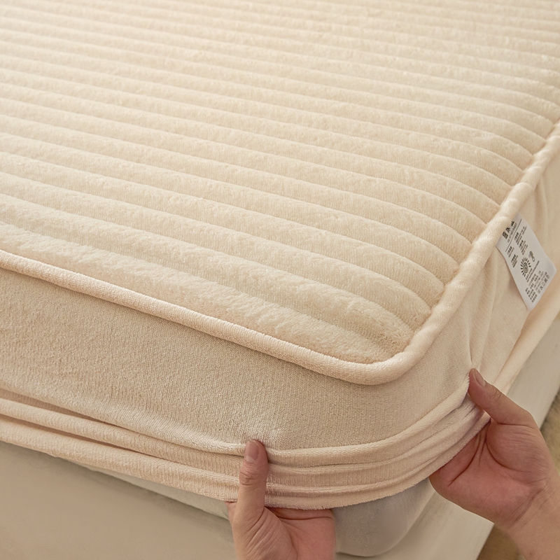 イミテーションラビットプラッシュ冬用フィットシーツセット、枕 - Fitted Bed Sheets Deep Pocket のレビューと価格