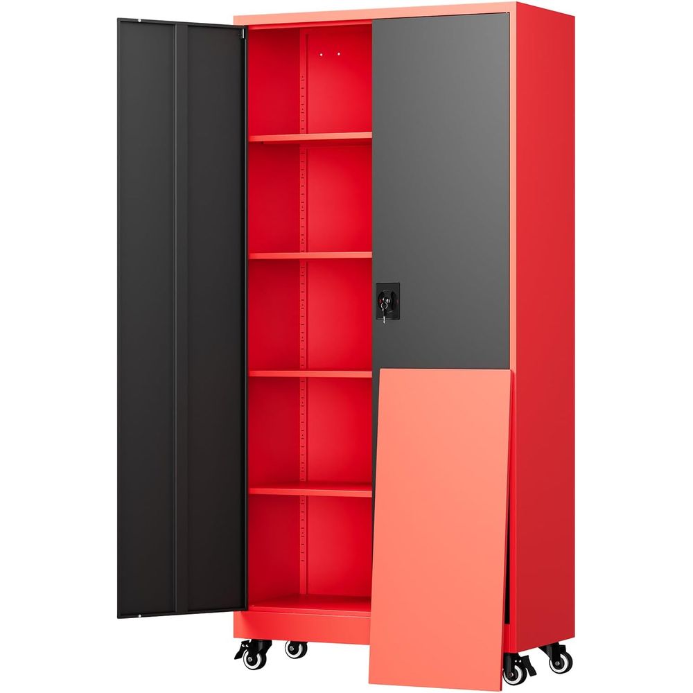 金属製ガレージ収納キャビネット（ロック付きドアと調整可能な棚 - Storage & Organization のレビューと価格