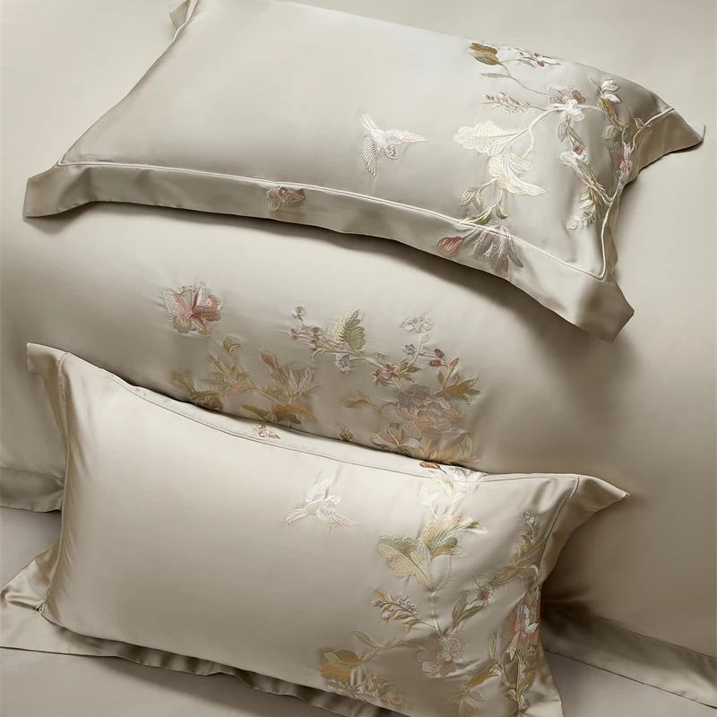 高精度ブロケードリヨセル綿花刺繍高級寝具セット布団カバーフラ - Aesthetic Floral Duvet Cover のレビューと価格